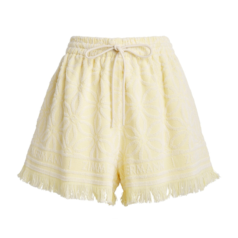 Yellow Cotton Towelling Coco Shorts