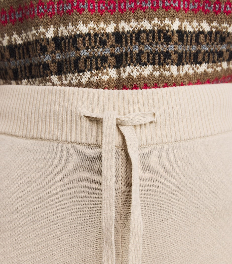Beige Wool-Cashmere Wide-Leg Trousers
