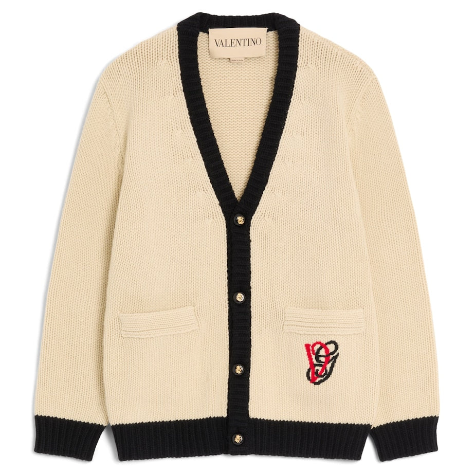 Valentino Garavani Multi Virgin Wool Contrast-Trim Cardigan