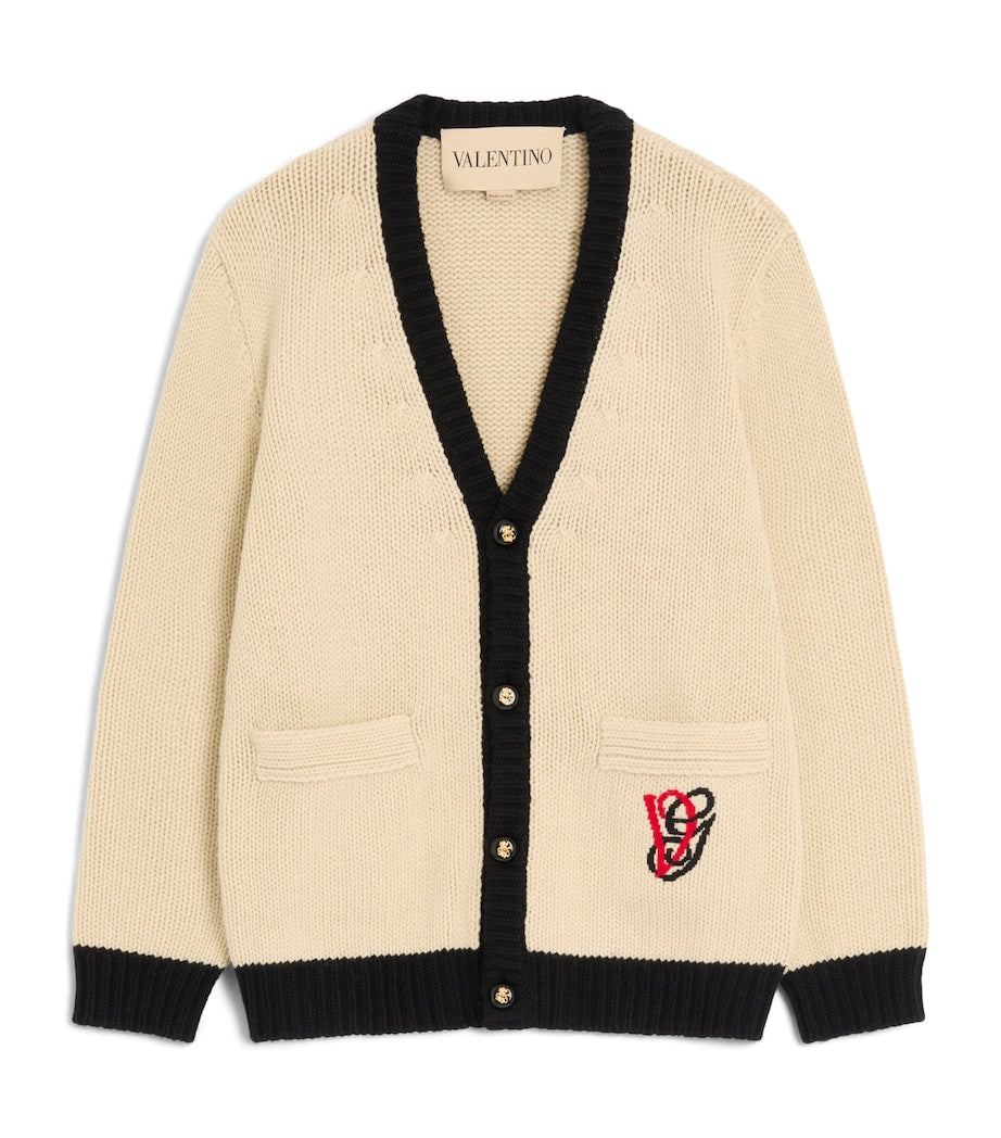 Valentino Garavani Multi Virgin Wool Contrast-Trim Cardigan