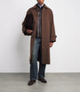 Auralee Brown Wool Mosser Soutien Collar Overcoat