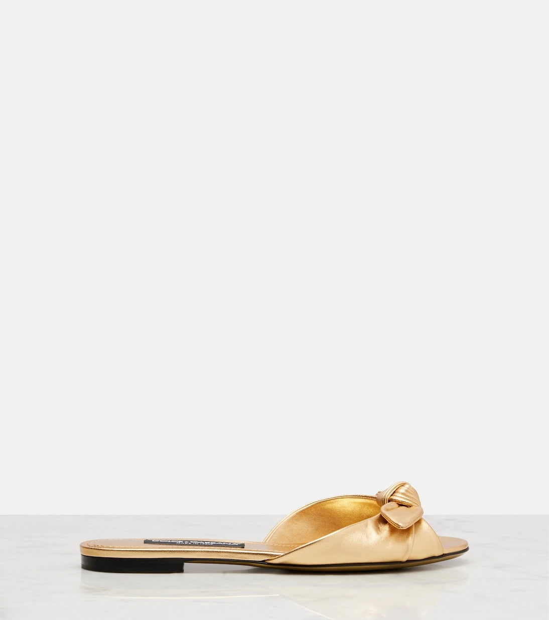 Dolce&Gabbana - Metallic leather slides
