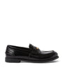 Black Brushed-Leather Embossed Loafers