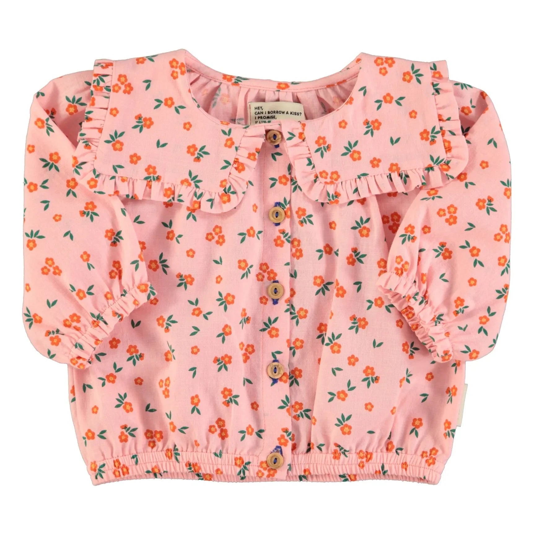 Piupiuchick - Blouse Fleuri Organic Cotton | Peach
