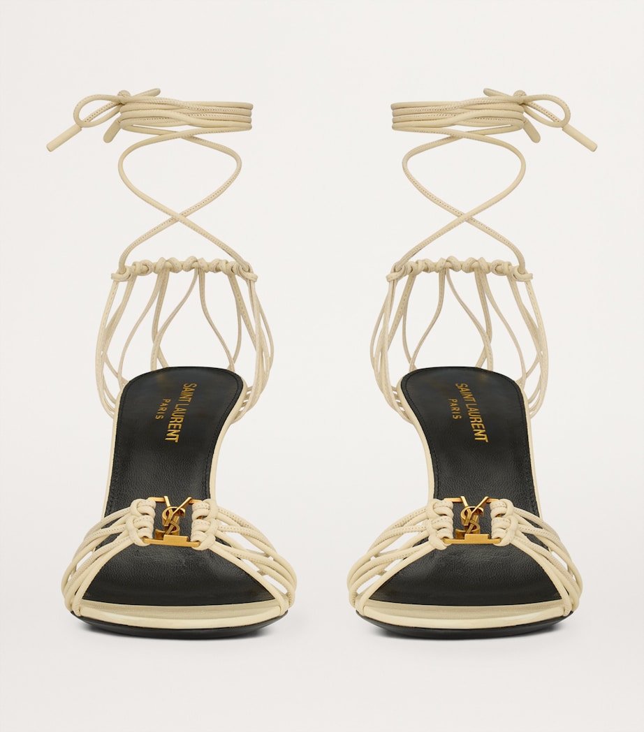 Saint Laurent Grey Leather Babylone Sandals 90