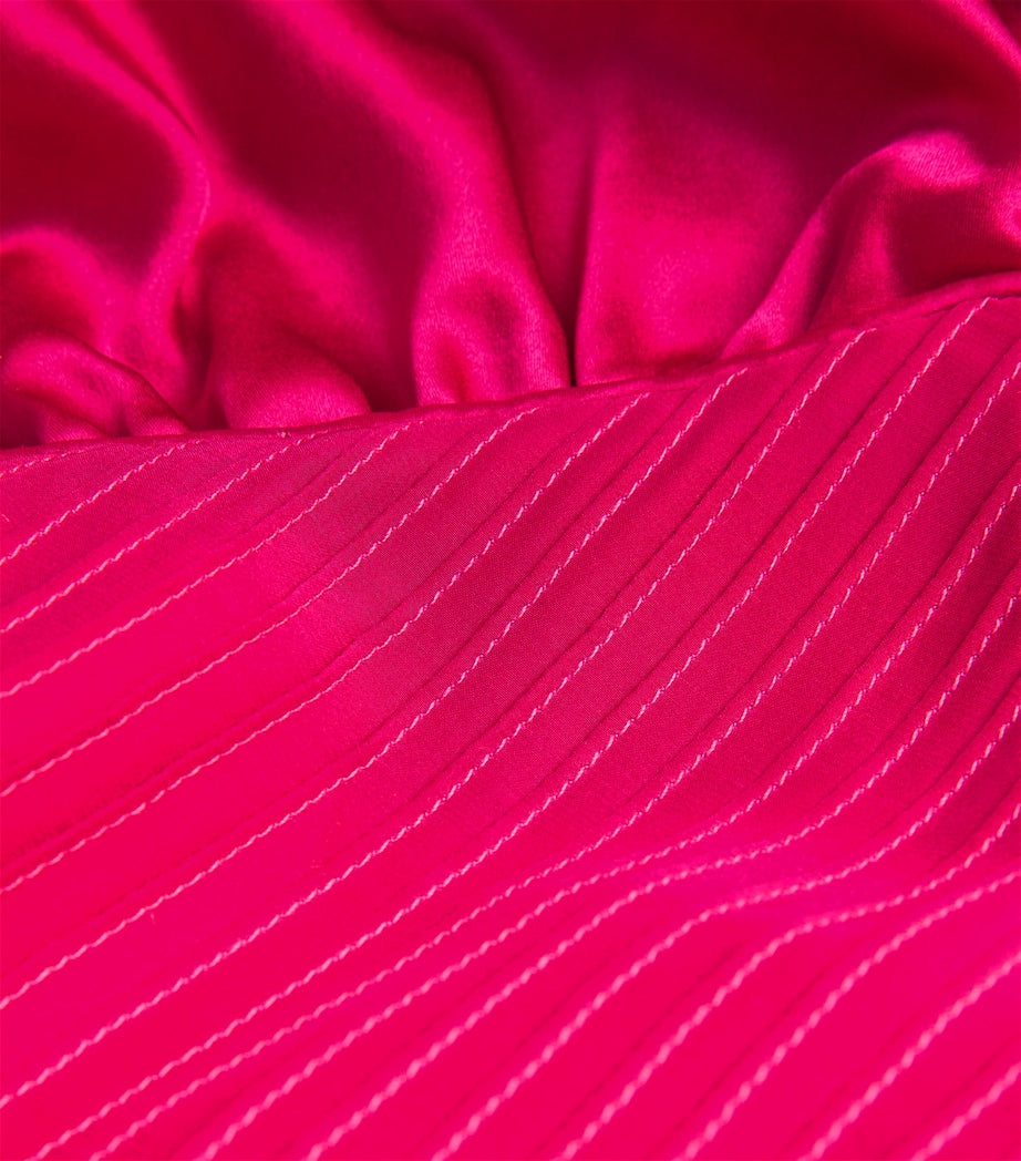 Pink Silk V-Neck Diva Maxi Dress