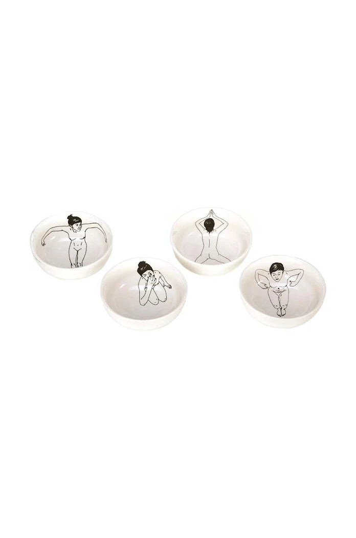 POLSPOTTEN Undressed Bowls 200 ml Kaşıklı Kase Seti (4 Parça)