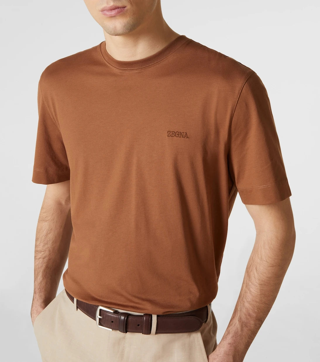 Zegna - Logo embroidered cotton jersey T-shirt