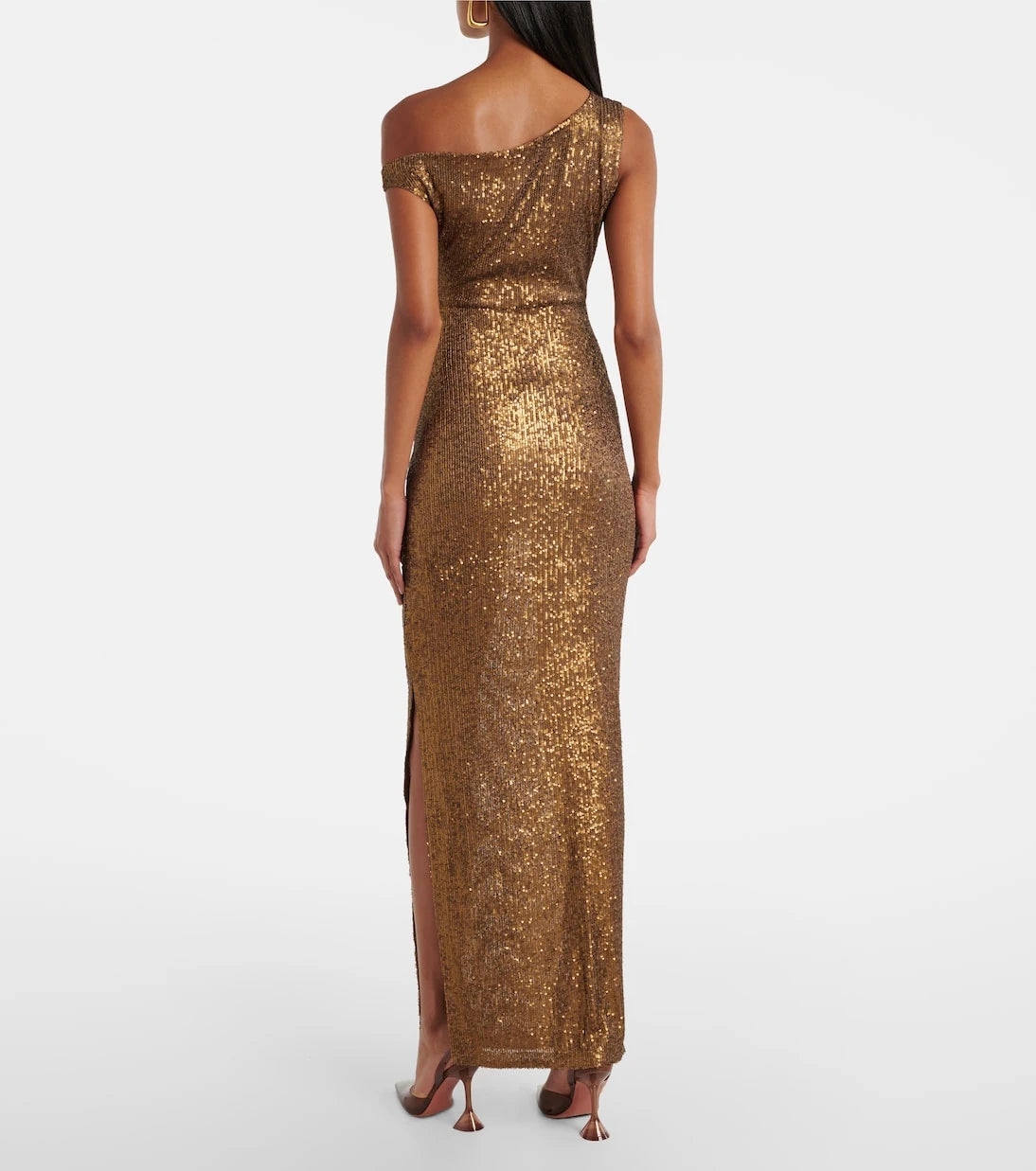 Norma Kamali - Sequined one-shoulder gown