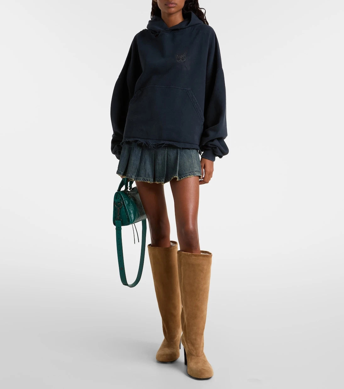 Balenciaga - Fargo 80 suede knee-high boots