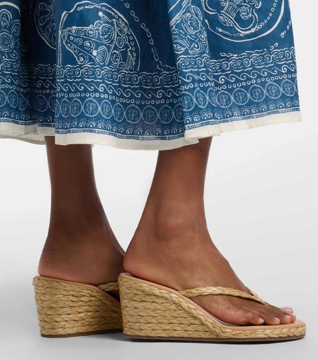 Ancient Greek Sandals - Etheria raffia wedge thong sandals