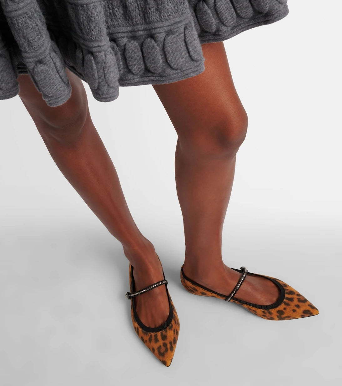 Aquazzura - Romy leopard-print suede ballet flats