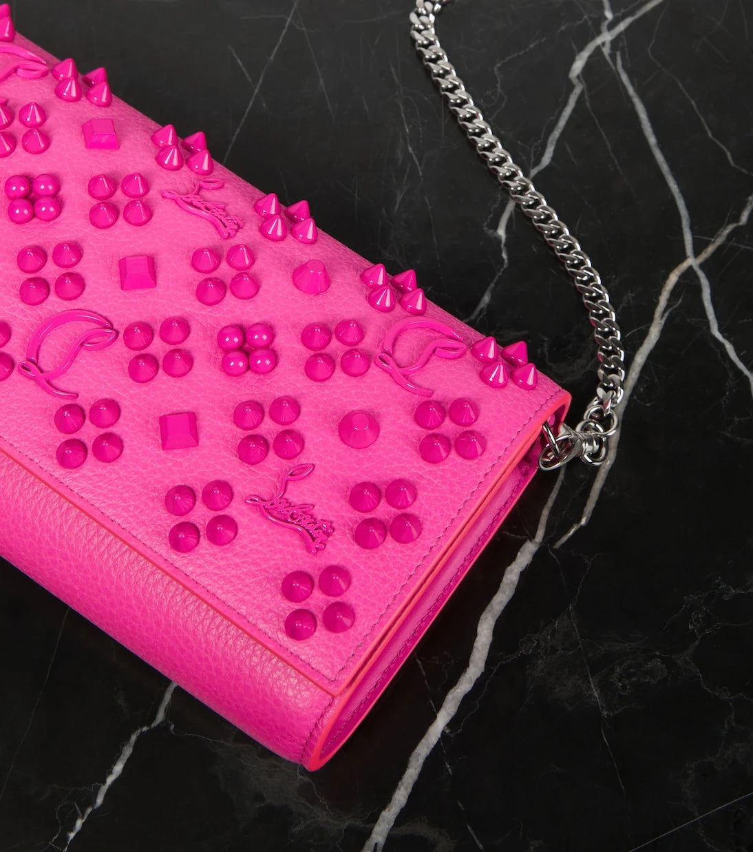 Christian Louboutin - Paloma embellished leather wallet on chain