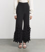 A.W.A.K.E. Mode Black Virgin Wool Fringe Wide-Leg Trousers