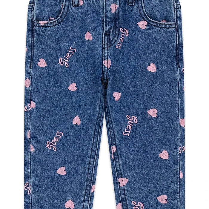 Guess çocuklar için mom fit kot pantolon