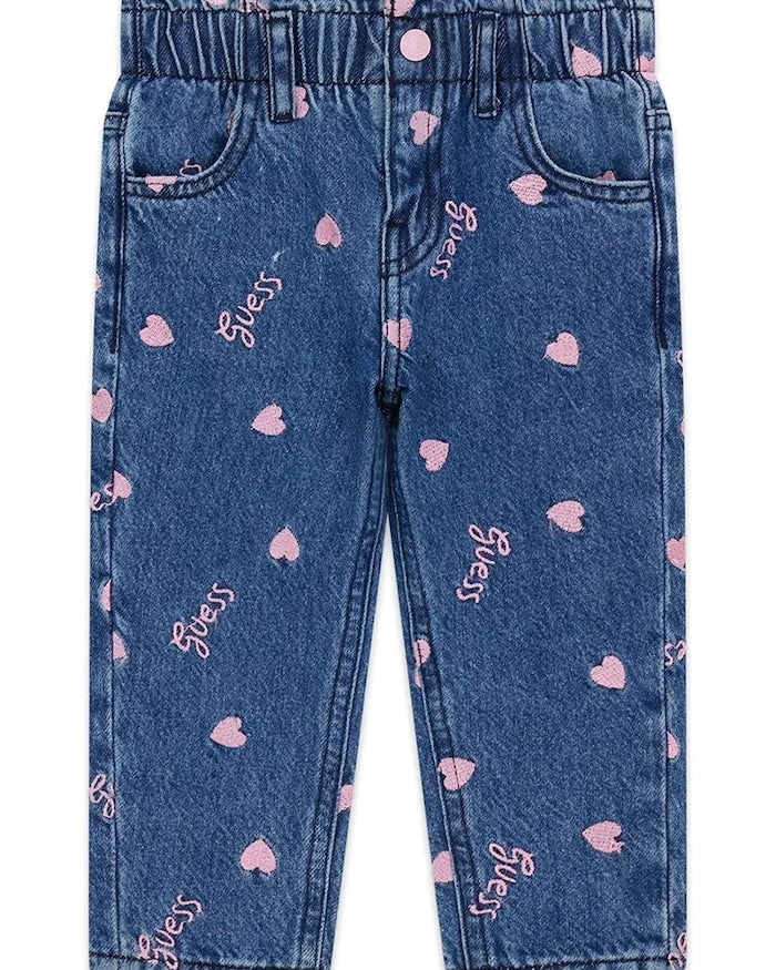 Guess çocuklar için mom fit kot pantolon