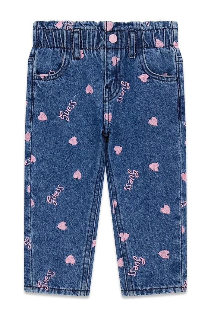 Guess çocuklar için mom fit kot pantolon