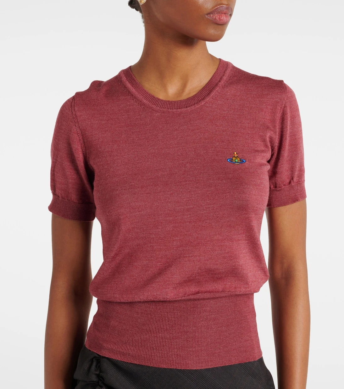 Vivienne Westwood - Bea logo wool and silk top