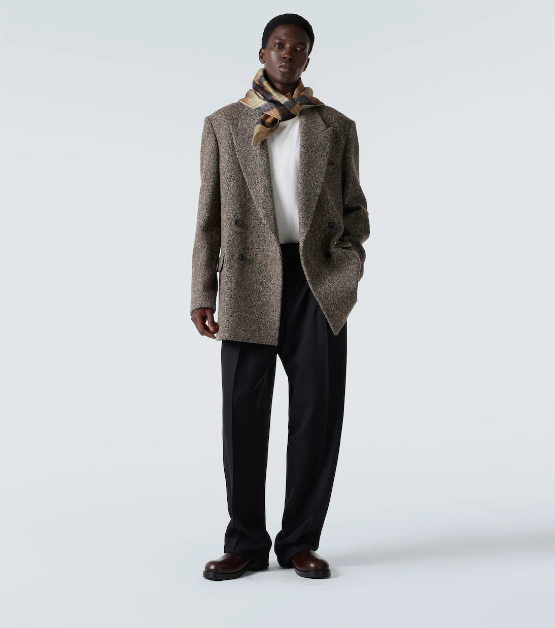 Dries Van Noten - Checked wool scarf