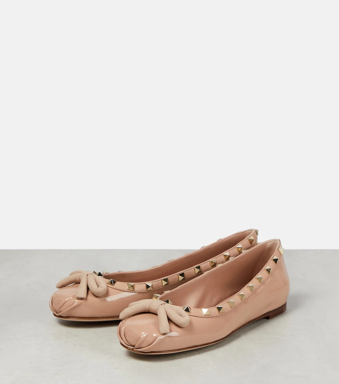 Valentino Garavani - Rockstud patent leather ballet flats