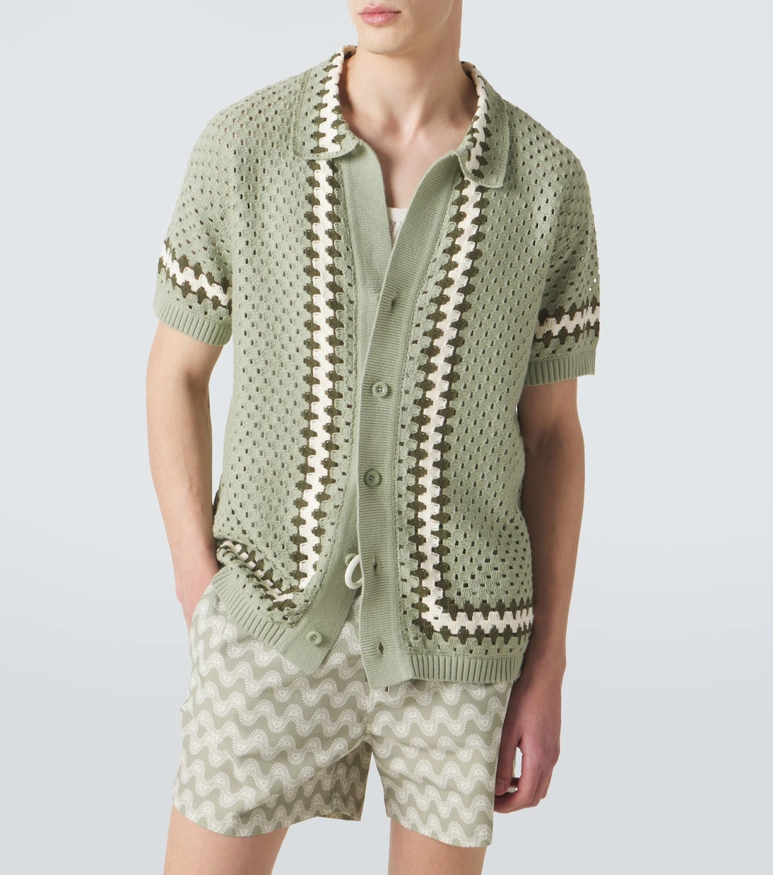 Frescobol Carioca - Pinto crochet cotton shirt