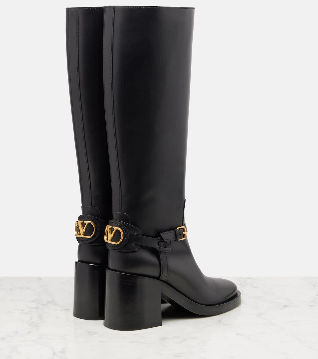 Valentino Garavani - VLogo leather knee-high boots