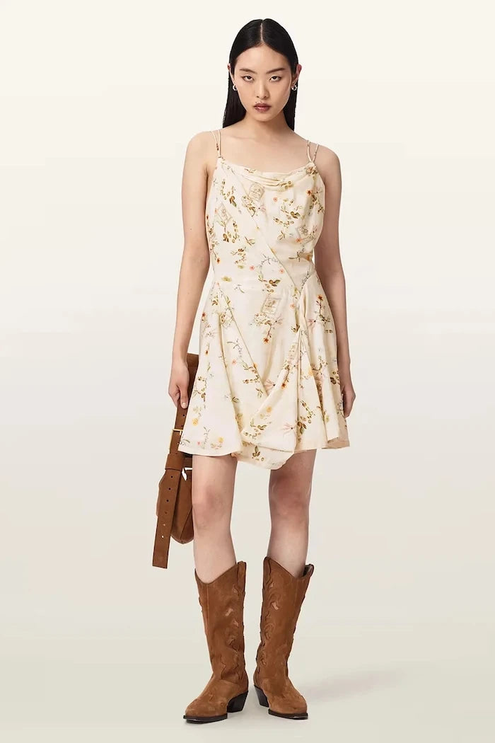 AllSaints лятна рокля с вискоза CLAIRE