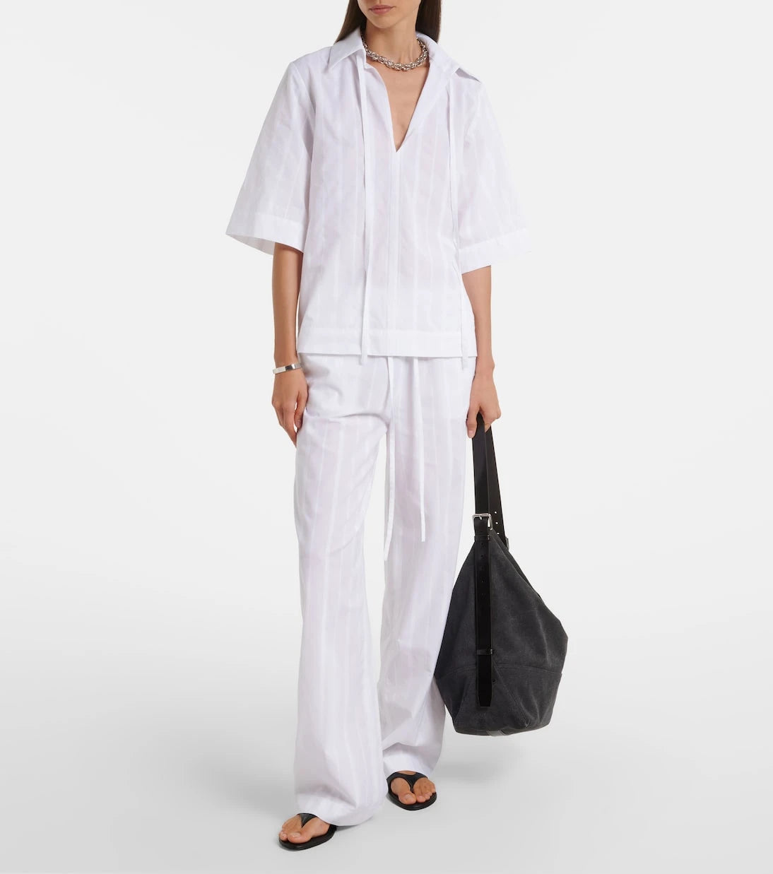 Loulou de Saison - Macao cotton poplin straight pants