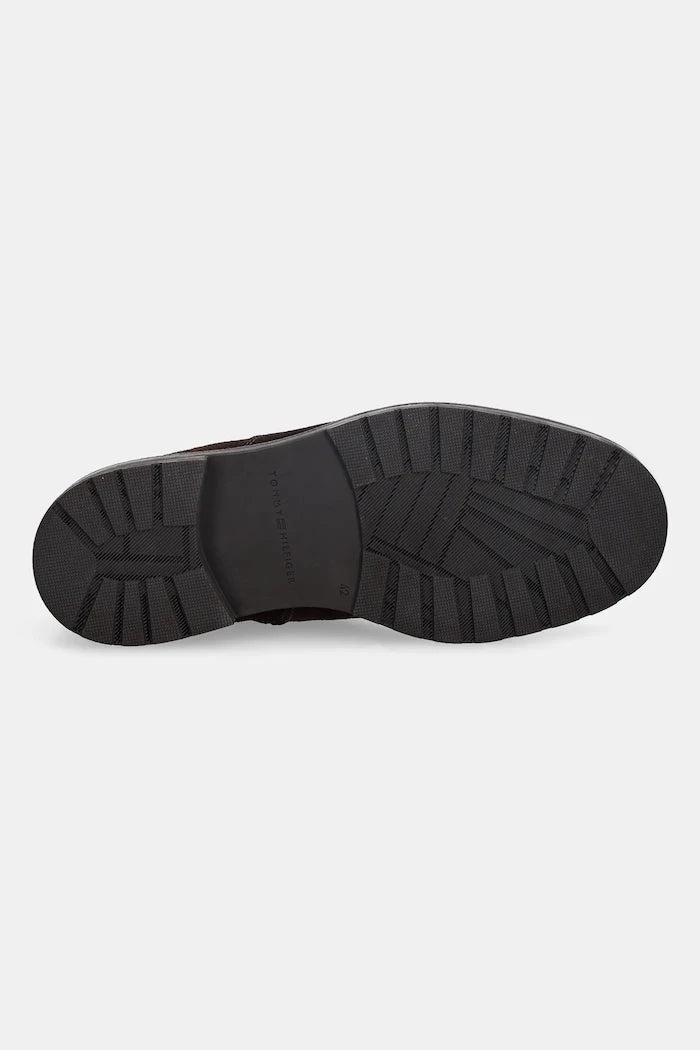 Велурени обувки Tommy Hilfiger CLEATED HILFIGER W SDE MOC BOOT