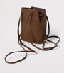 Miu Miu Brown Suede Logo Pouch