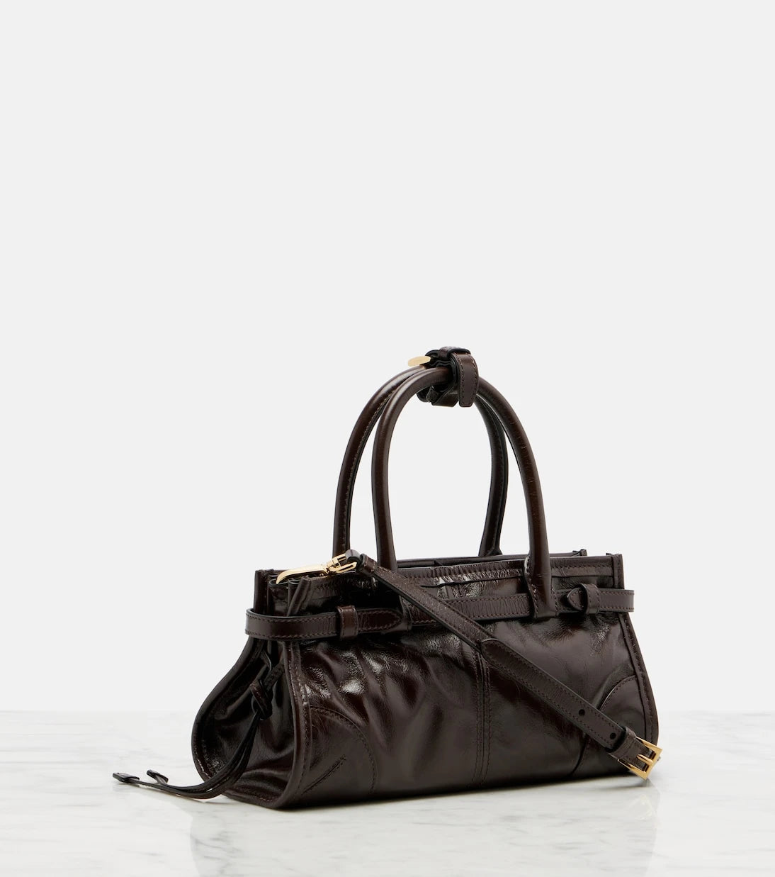 Prada - Prada Bonnie Mini leather top-handle bag