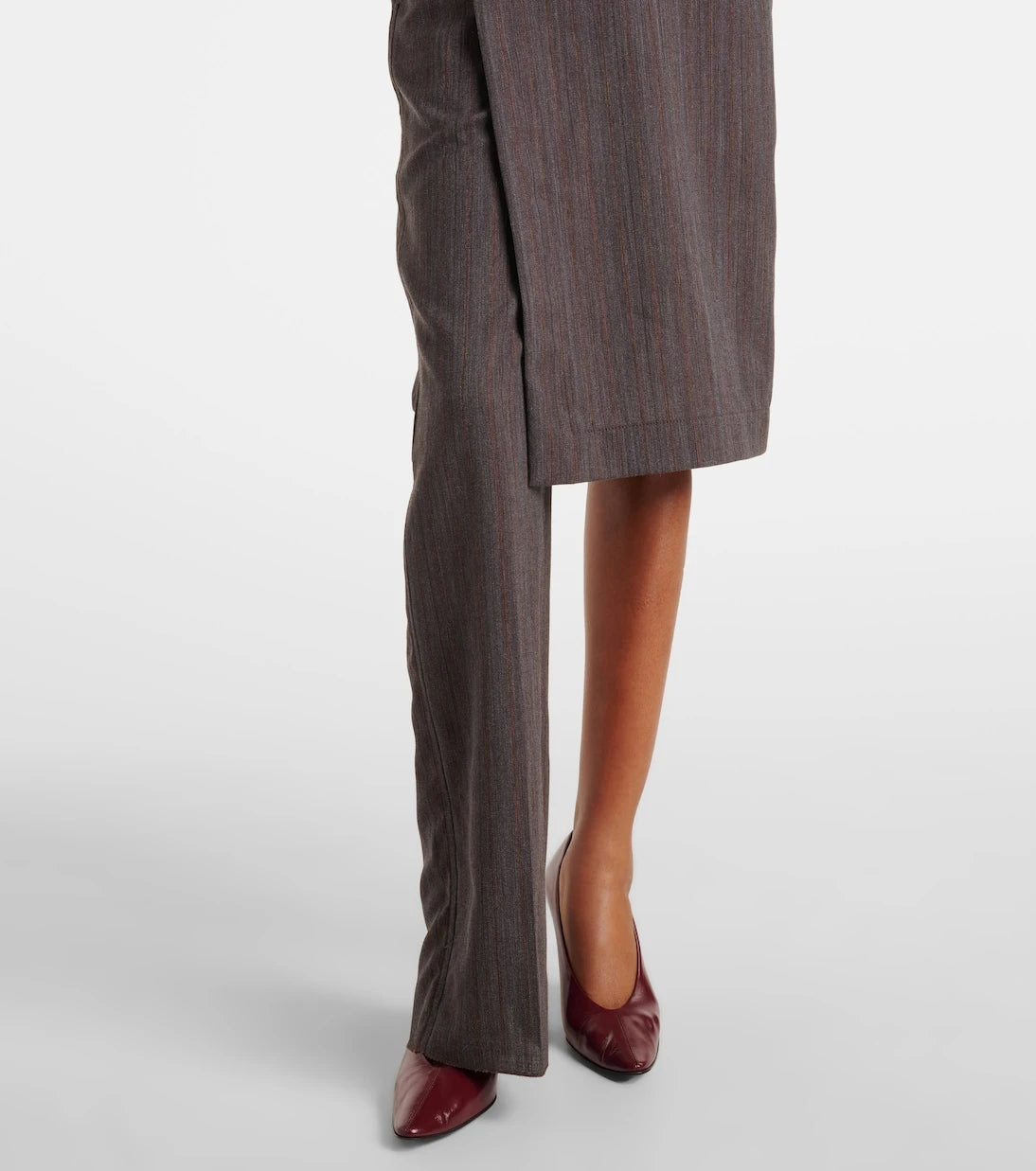 Bottega Veneta - Asymmetric striped wool skirt pants