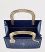 Blue Mini Galuchat Leather Serpentine Tote Bag