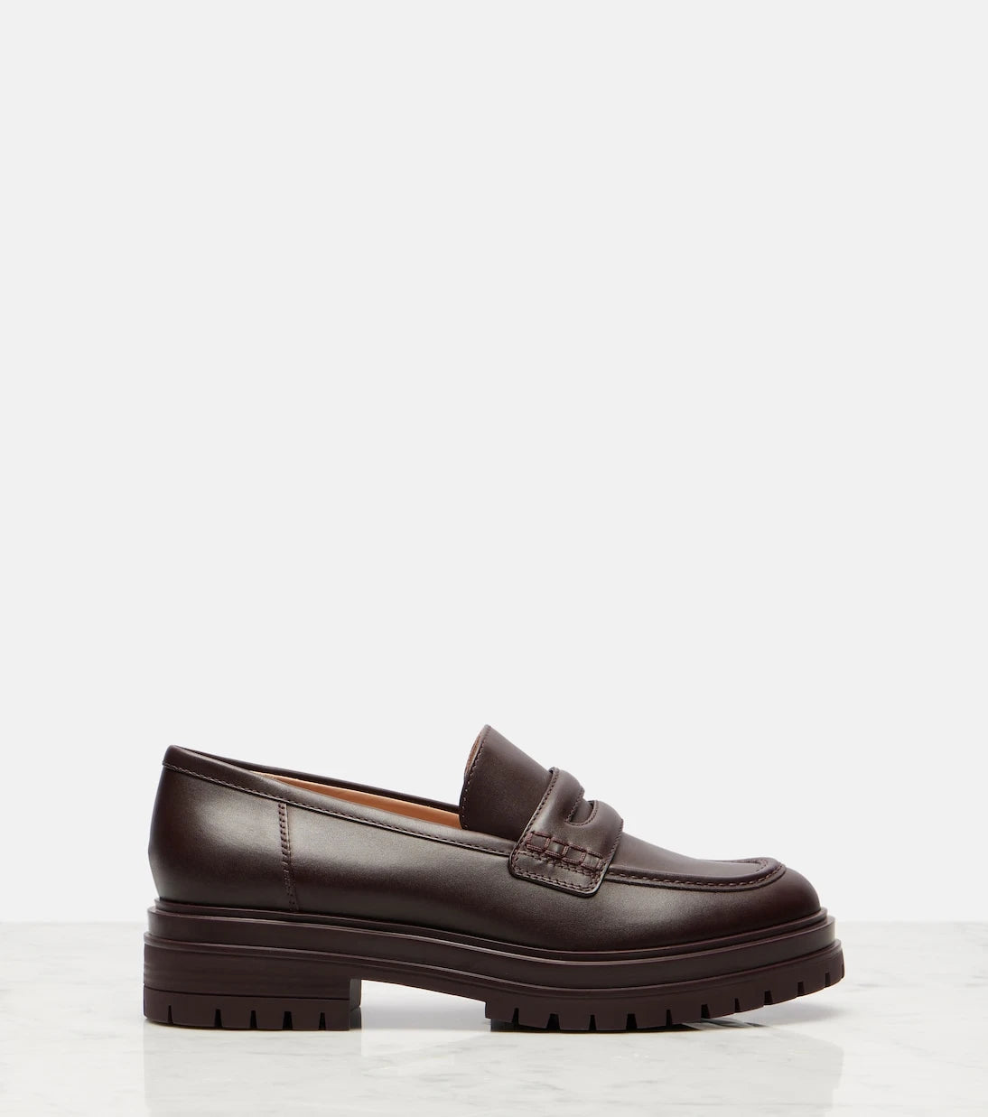 Gianvito Rossi - Davis leather penny loafers