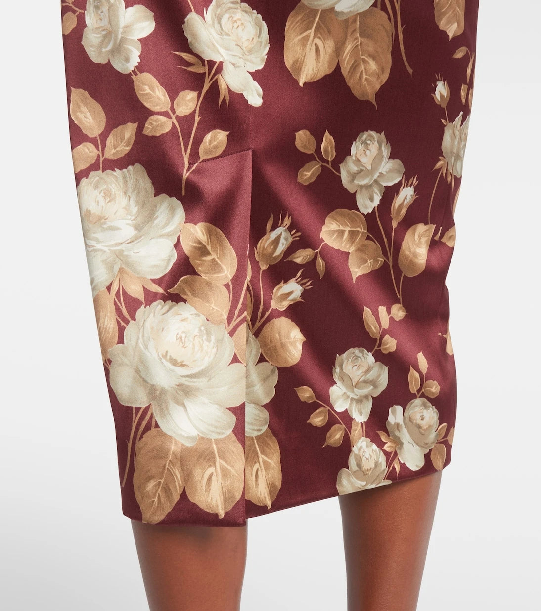 Dolce&Gabbana - Floral high-rise satin midi skirt