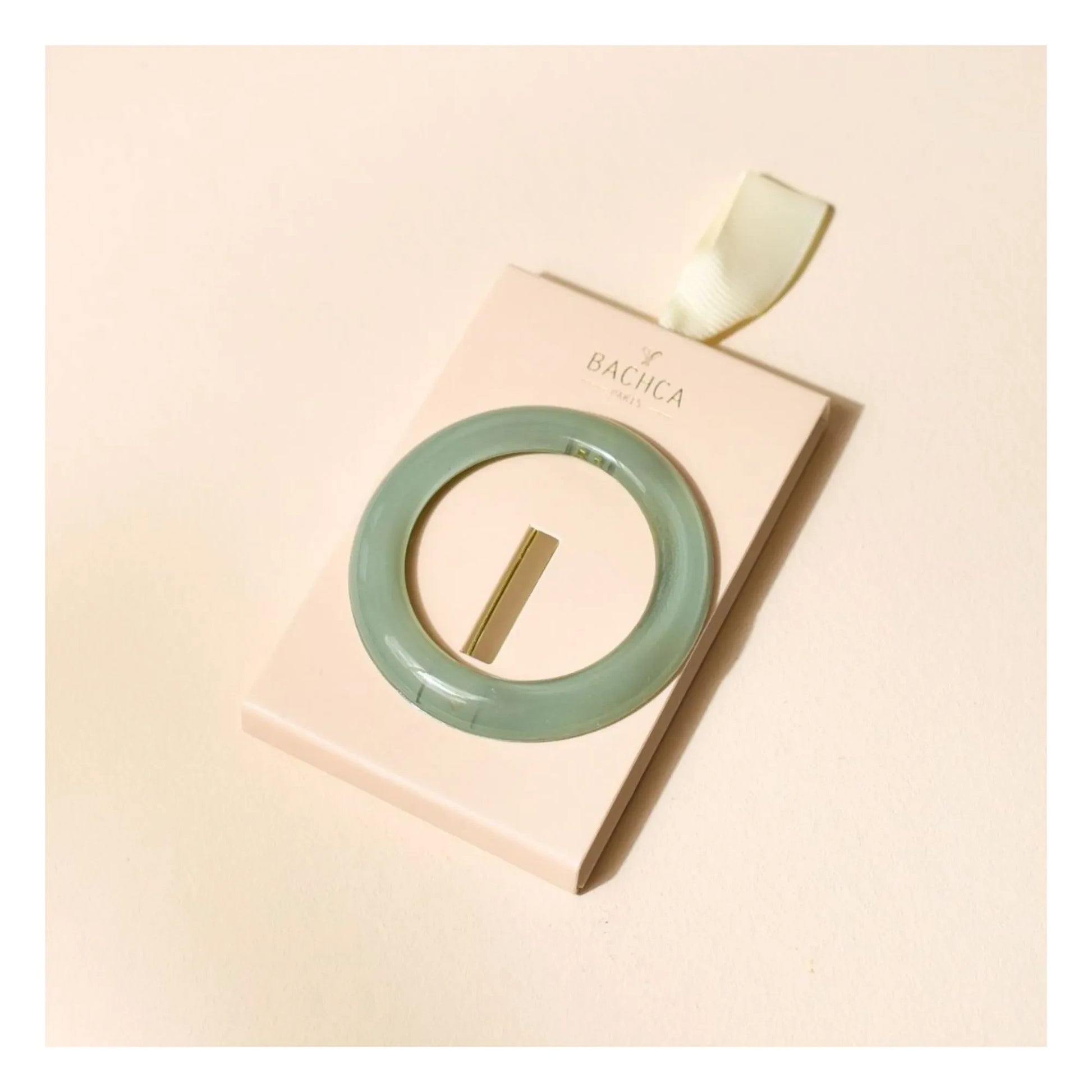 Bachca - Opaline round hair clip | Green water