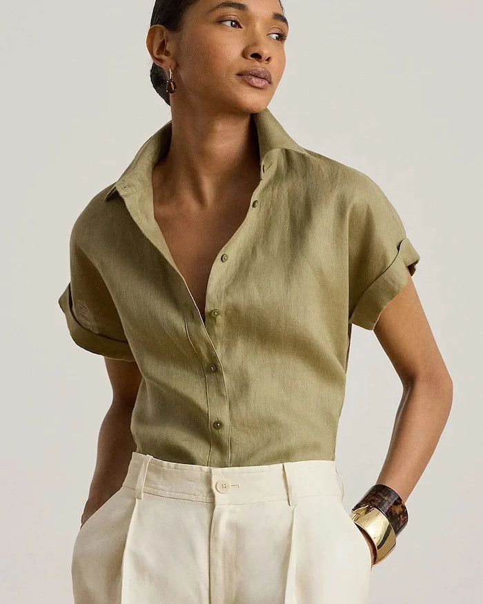 Lauren Ralph Lauren kadın keten gömlek