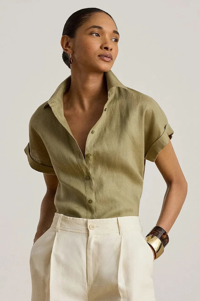 Lauren Ralph Lauren kadın keten gömlek