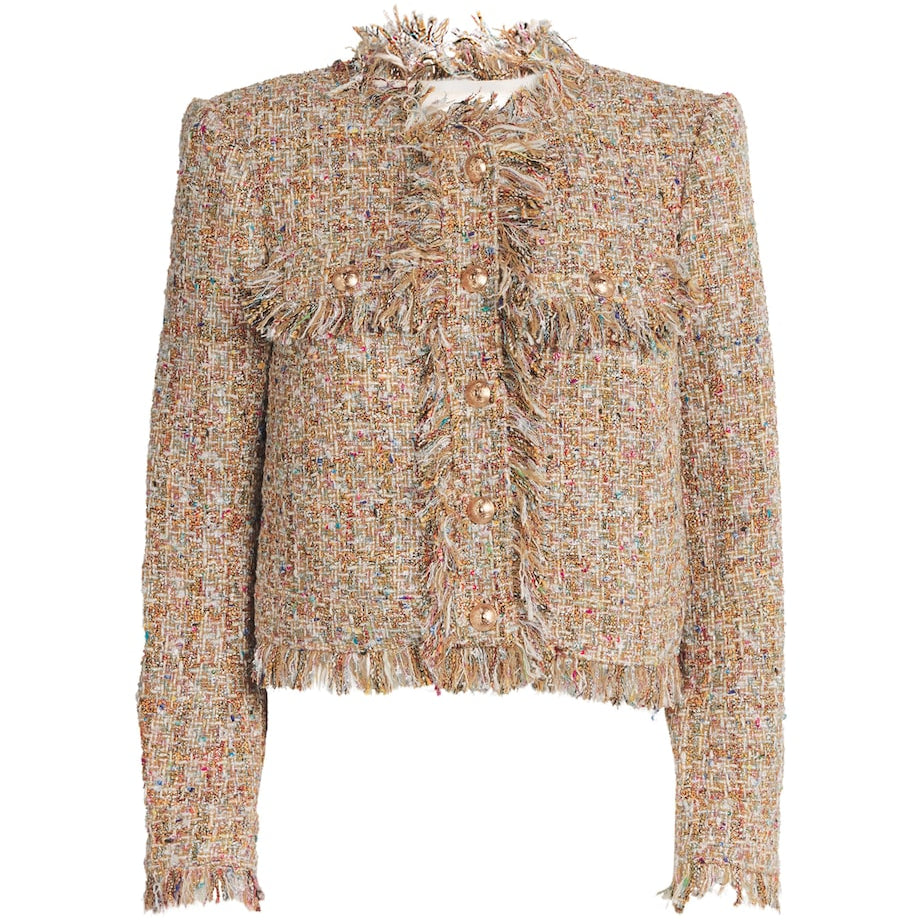 Cinq A Sept Beige Bouclé Clarise Blazer