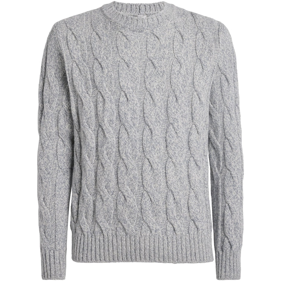 Eleventy Blue Wool Braided Sweater