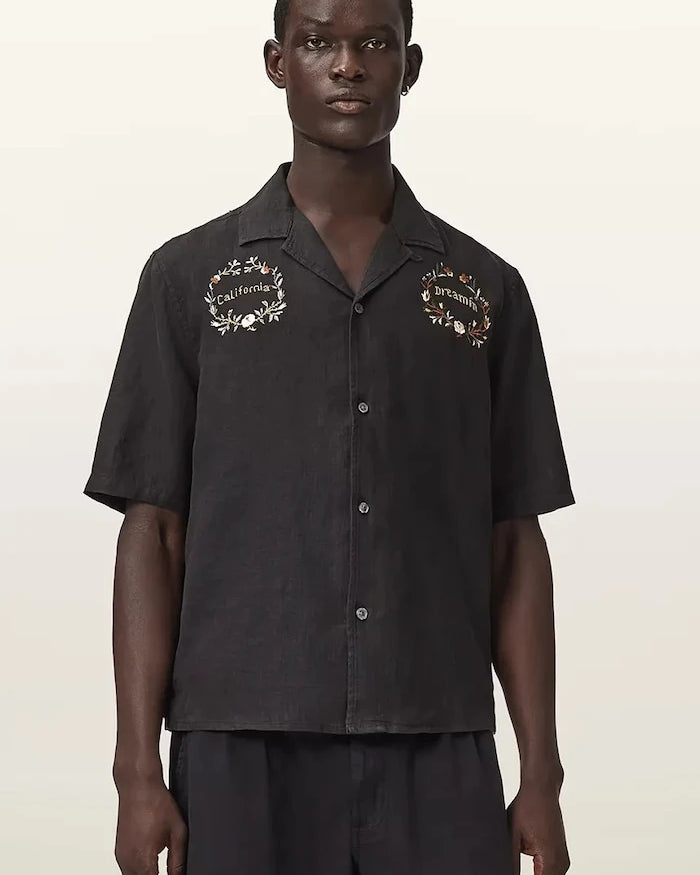 AllSaints Erkek Keten Gömlek KLAVICLE