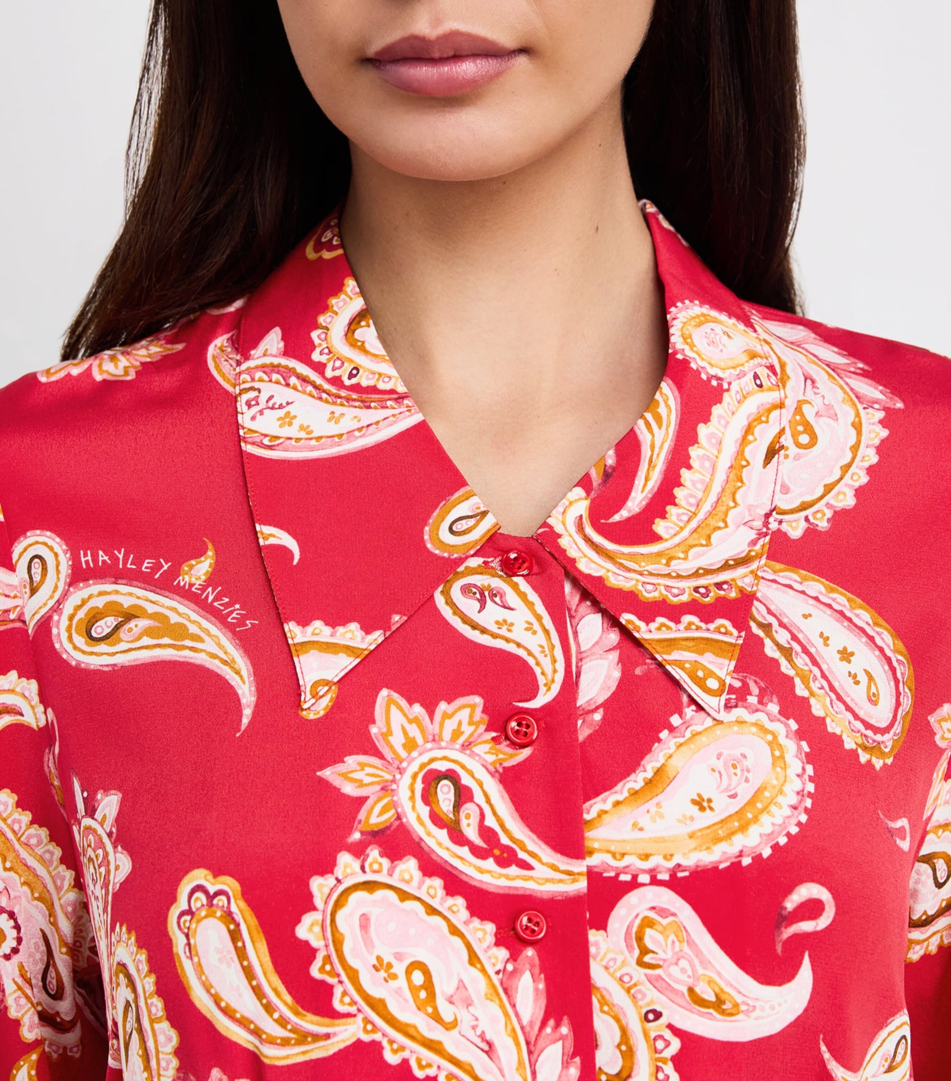 Hayley Menzies Red Silk Jimi Maxi Dress