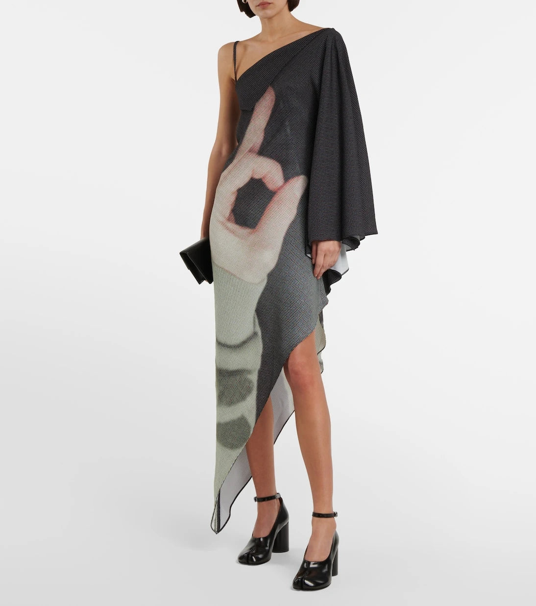 MM6 Maison Margiela - Printed one-shoulder midi dress