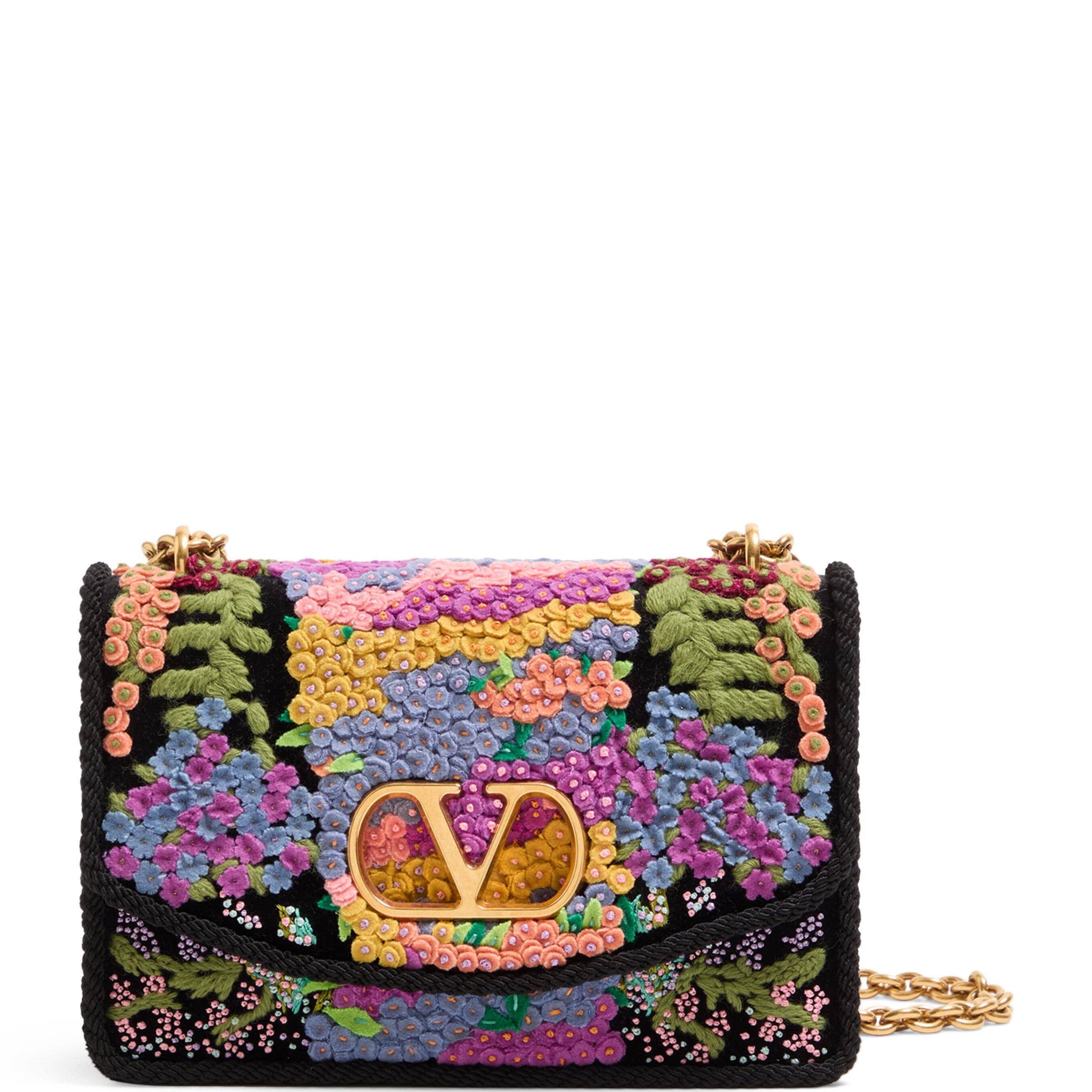 Cotton Embroidered Vain Shoulder Bag