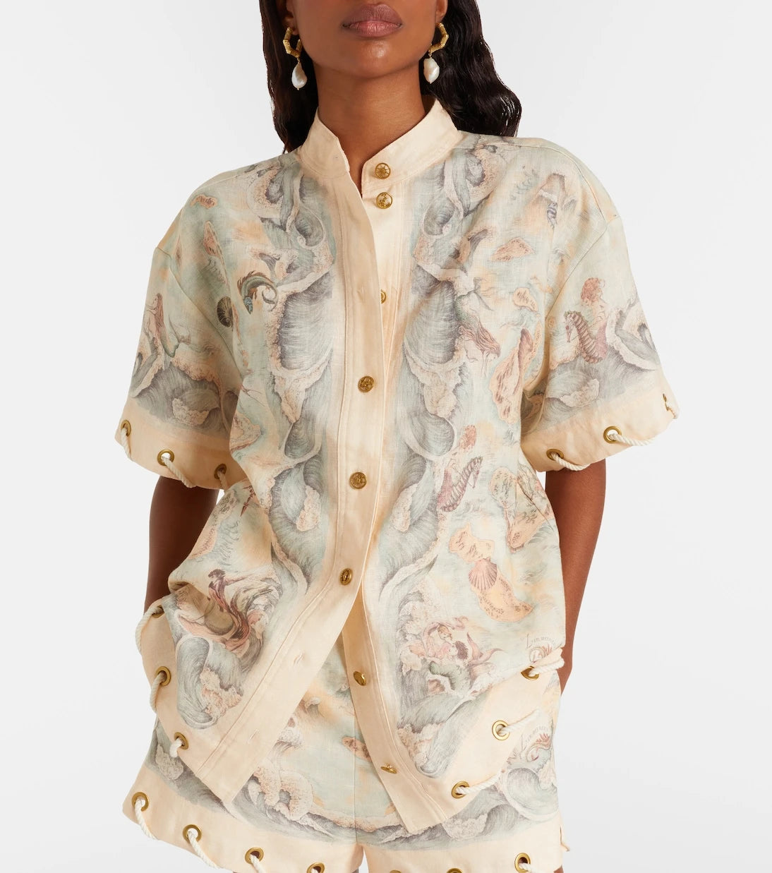 Zimmermann - Printed linen shirt