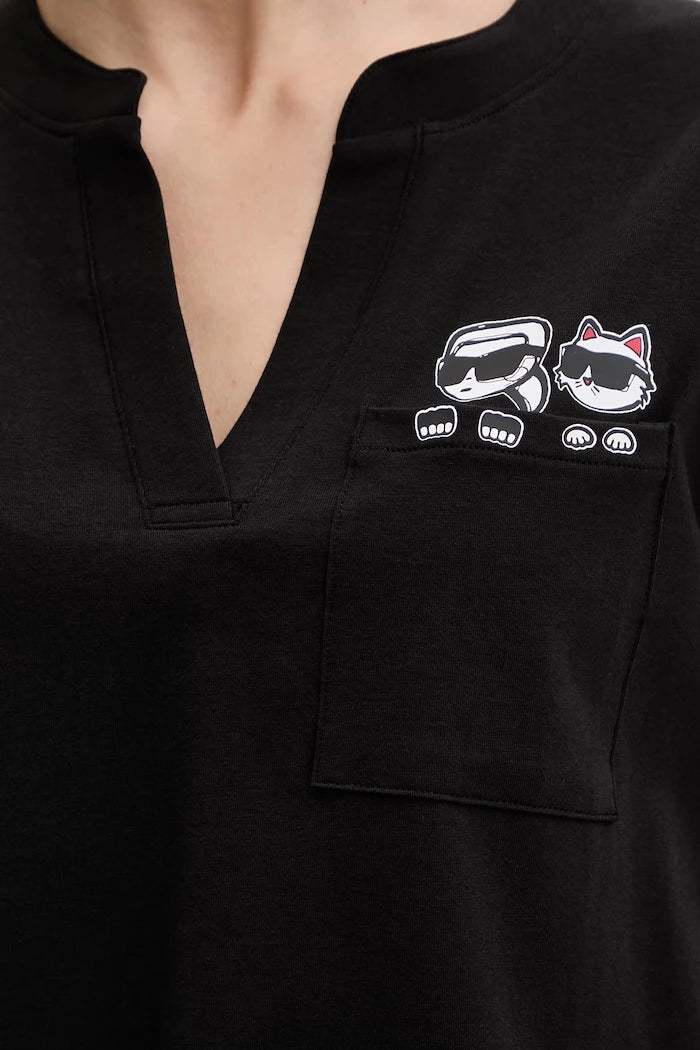 Karl Lagerfeld kadın pamuklu elastanlı pijama IKON