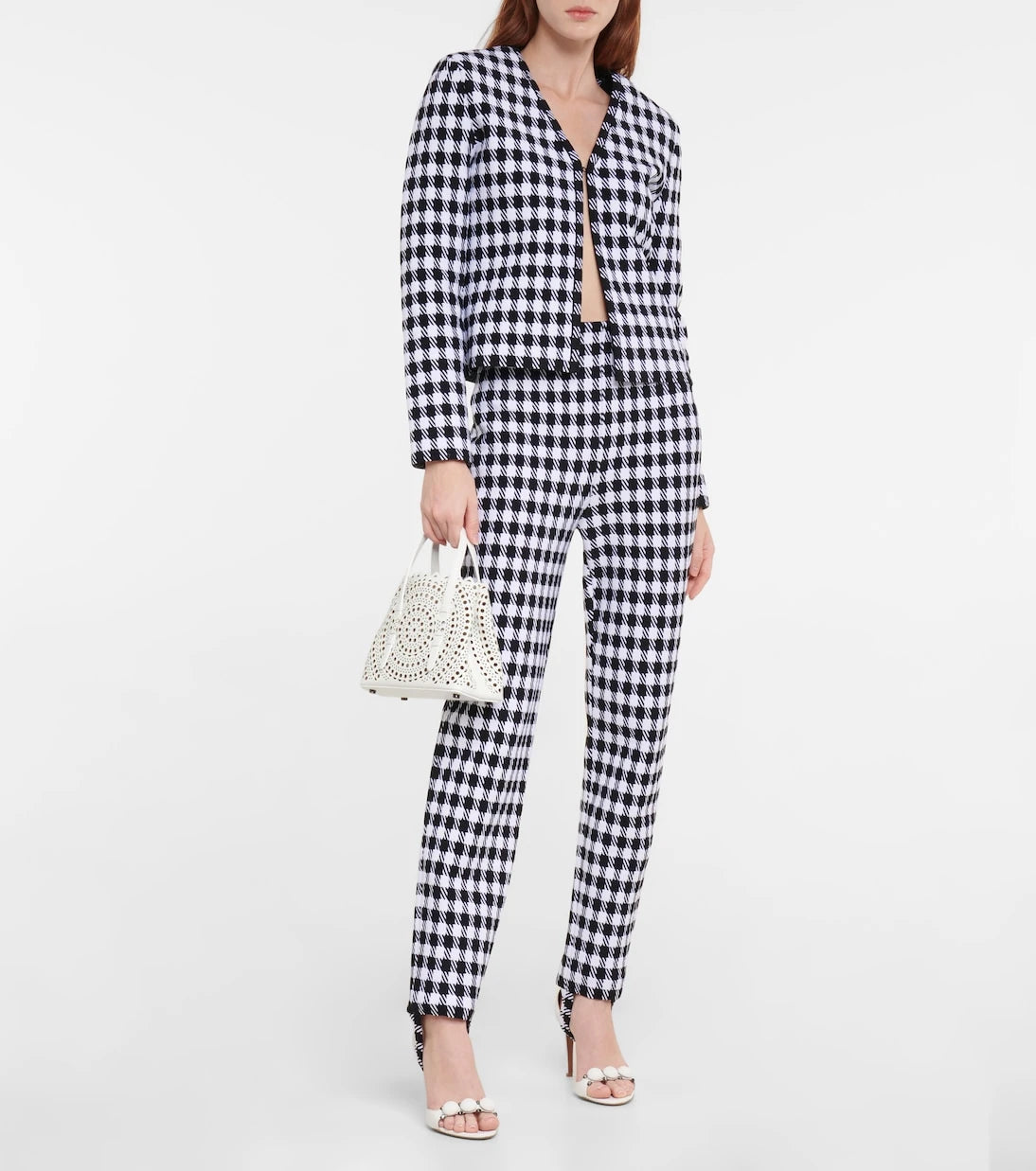 Alaïa - Checked jacquard-knit jacket