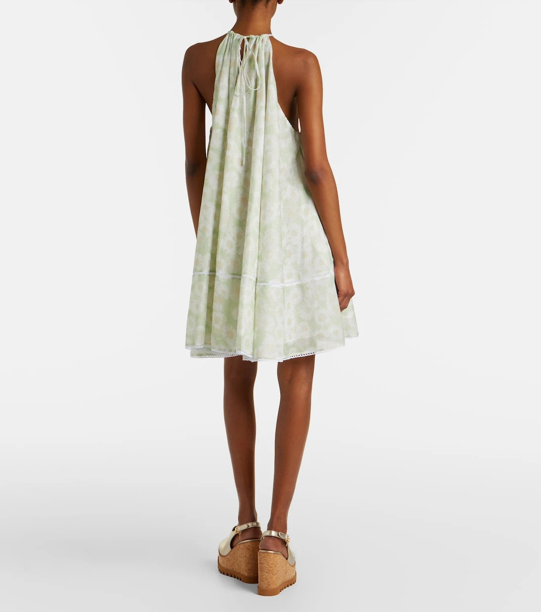 Stella McCartney - Floral halterneck cotton poplin minidress