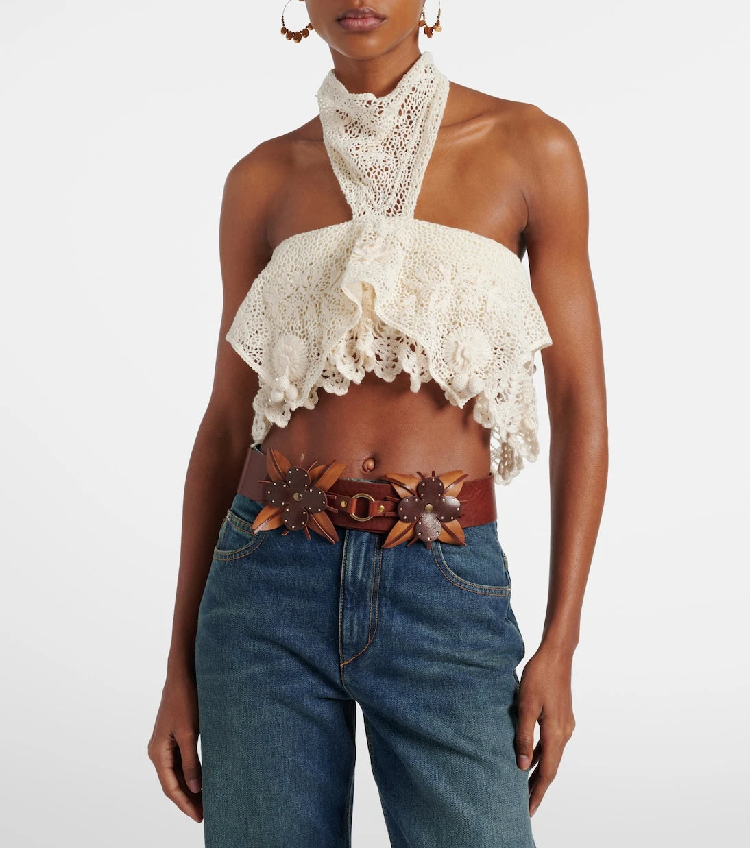 Isabel Marant - Dunvel crochet halterneck crop top