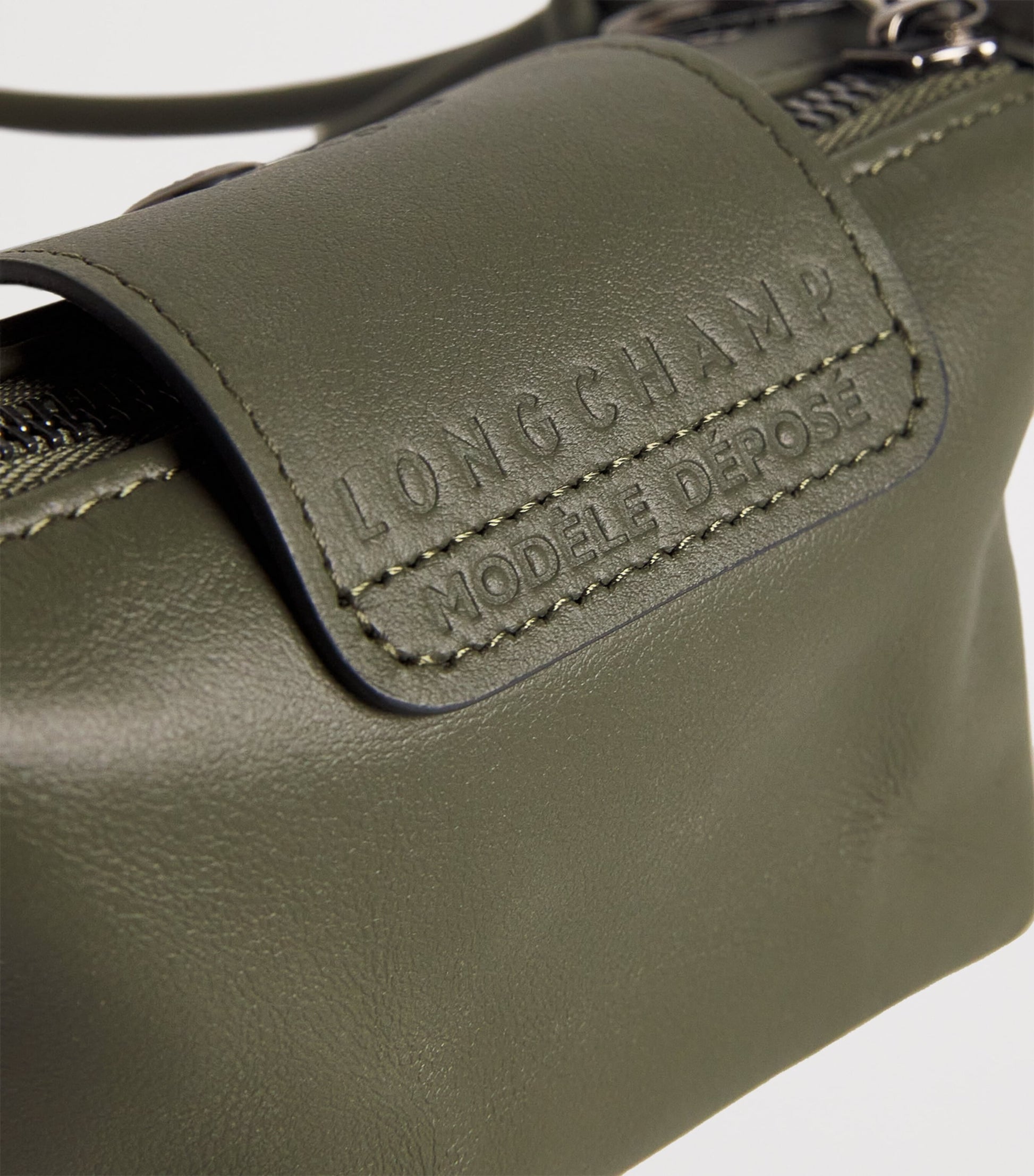 Longchamp Green Leather Le Pliage Extra Coin Purse
